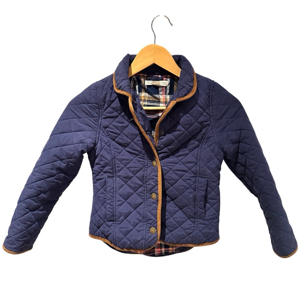 Hope & Henry Kids Boys Size 5 Quilted Jacket Navy Snap Cotton